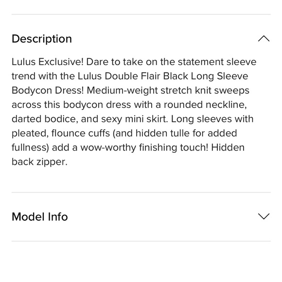 Lulu’s | Double Flair Black Long Sleeve Bodycon Dress - Picture 4 of 7